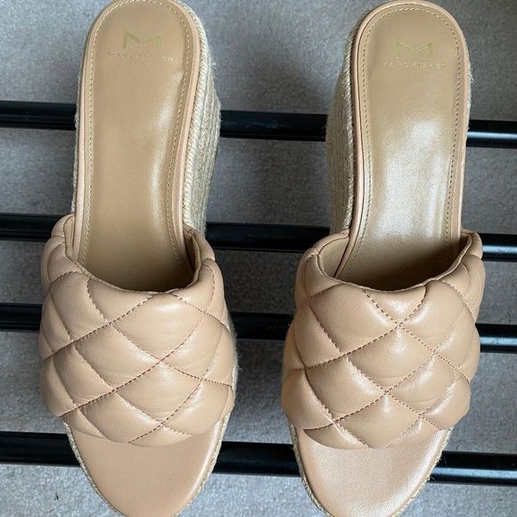 MARC FISHER Women Velia Leather Espadrille Platform Sandals NEW NWOB - Picture 2 of 9